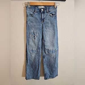 Abercrombie Kids High Rise Wide Leg Blue Jeans 7/8 Long